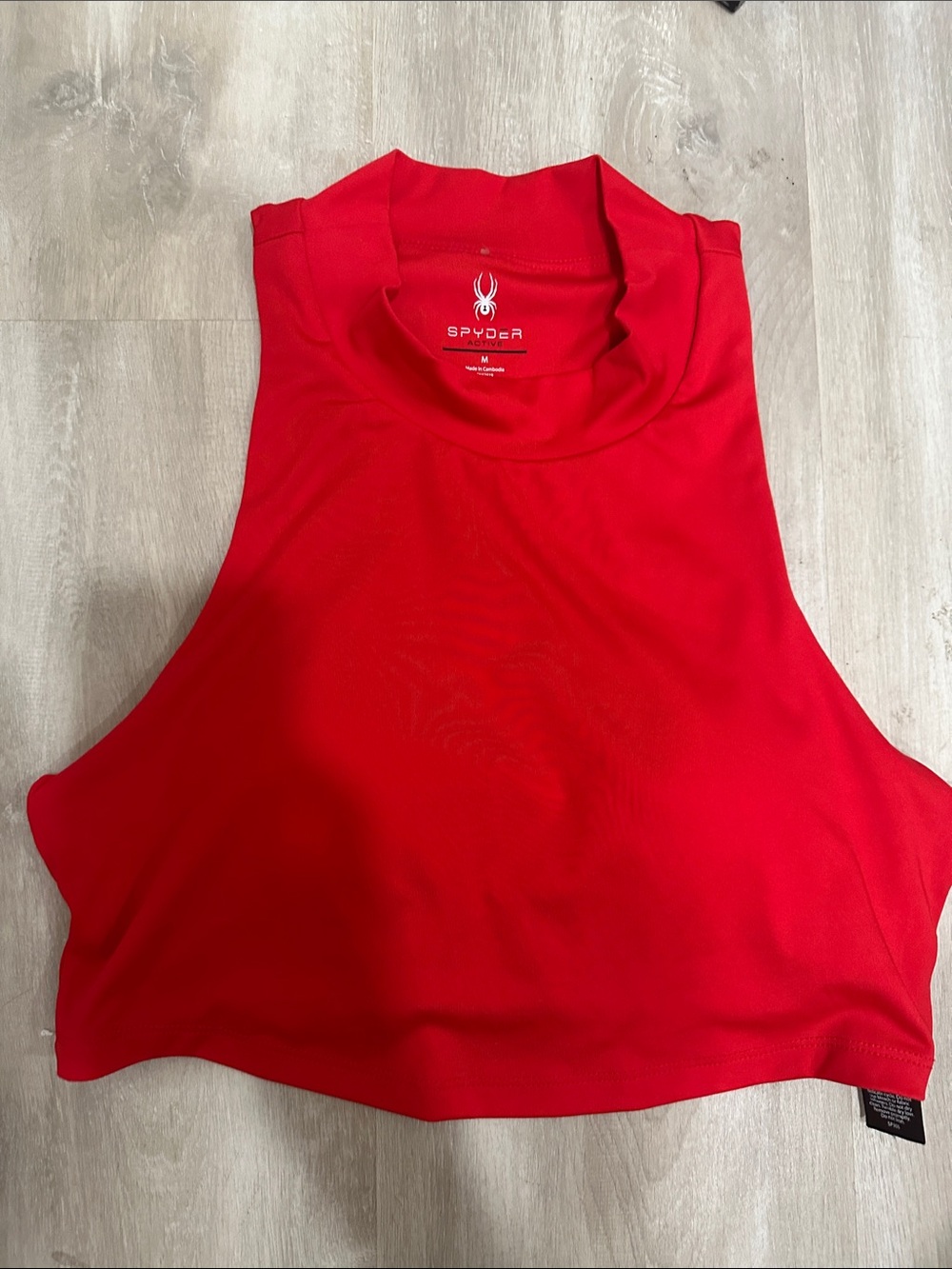 Spyder Red High-Neck Racerback Crop Tank